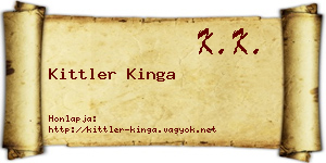 Kittler Kinga névjegykártya